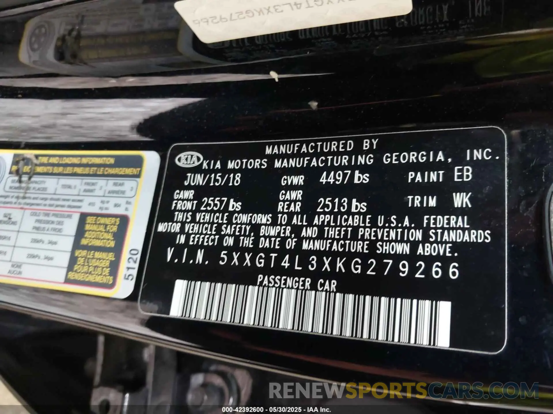 9 Photograph of a damaged car 5XXGT4L3XKG279266 KIA OPTIMA 2019