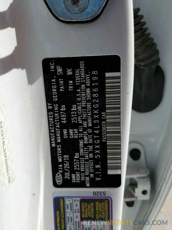 15 Photograph of a damaged car 5XXGT4L3XKG286198 KIA OPTIMA 2019