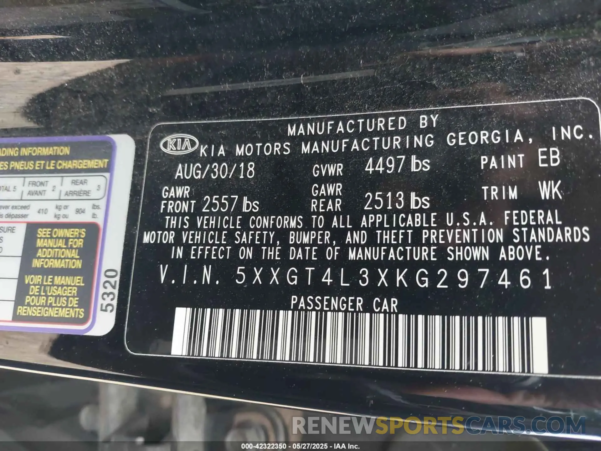 9 Photograph of a damaged car 5XXGT4L3XKG297461 KIA OPTIMA 2019