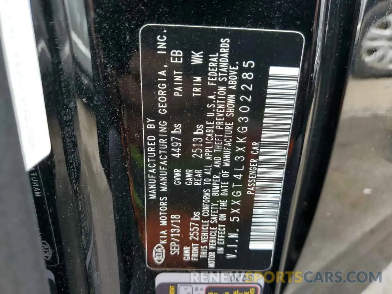 12 Photograph of a damaged car 5XXGT4L3XKG302285 KIA OPTIMA 2019