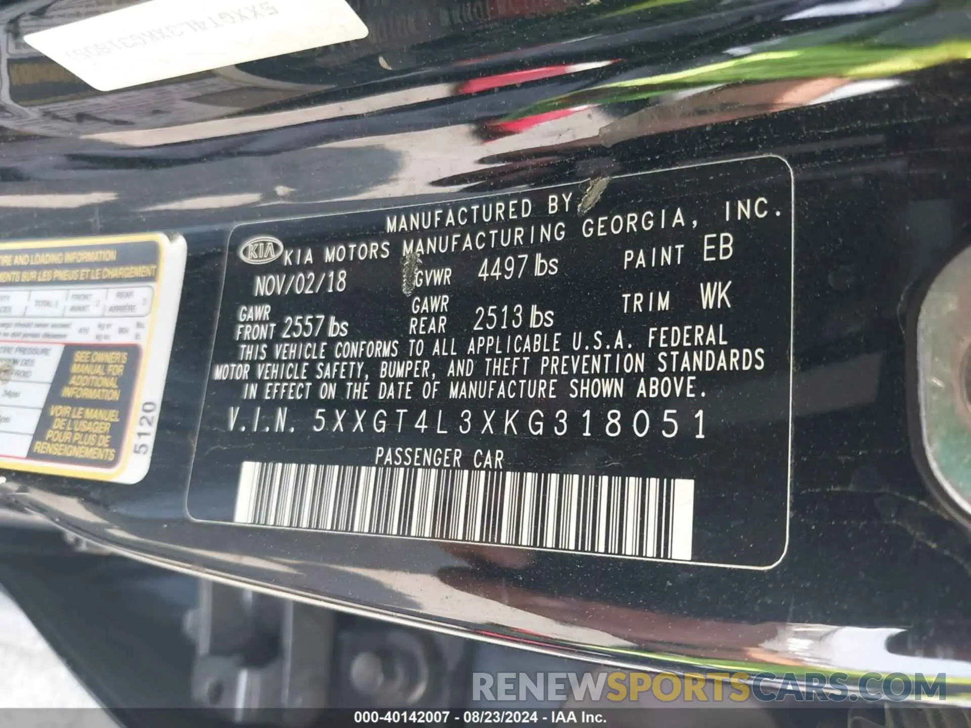 9 Photograph of a damaged car 5XXGT4L3XKG318051 KIA OPTIMA 2019