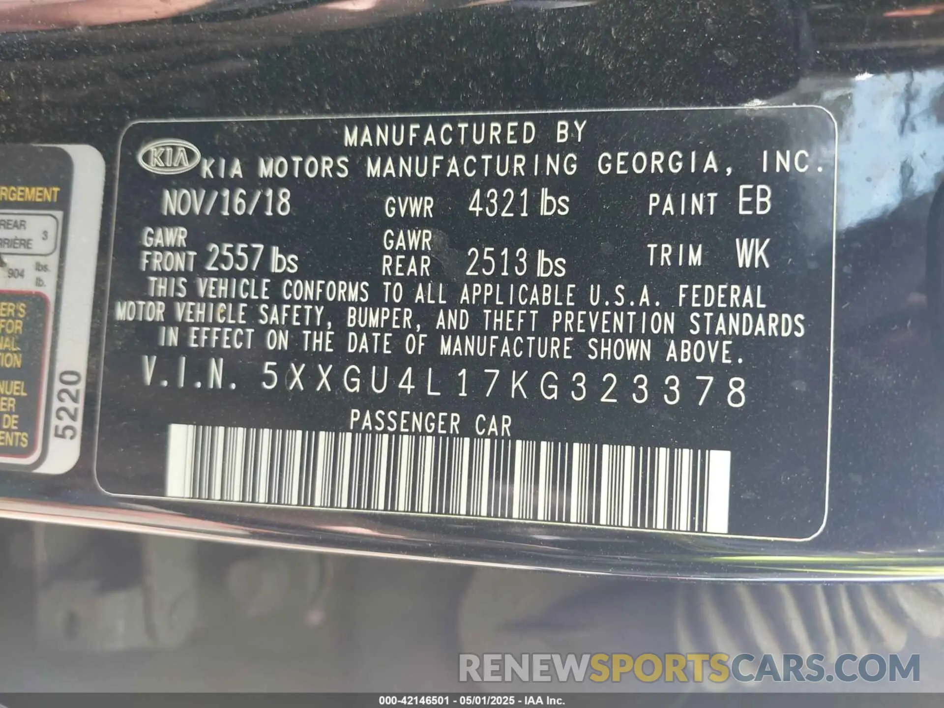 9 Photograph of a damaged car 5XXGU4L17KG323378 KIA OPTIMA 2019