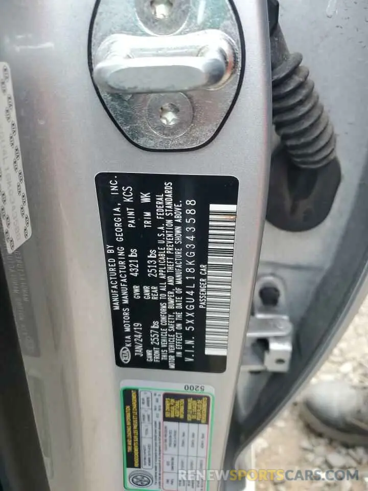12 Photograph of a damaged car 5XXGU4L18KG343588 KIA OPTIMA 2019
