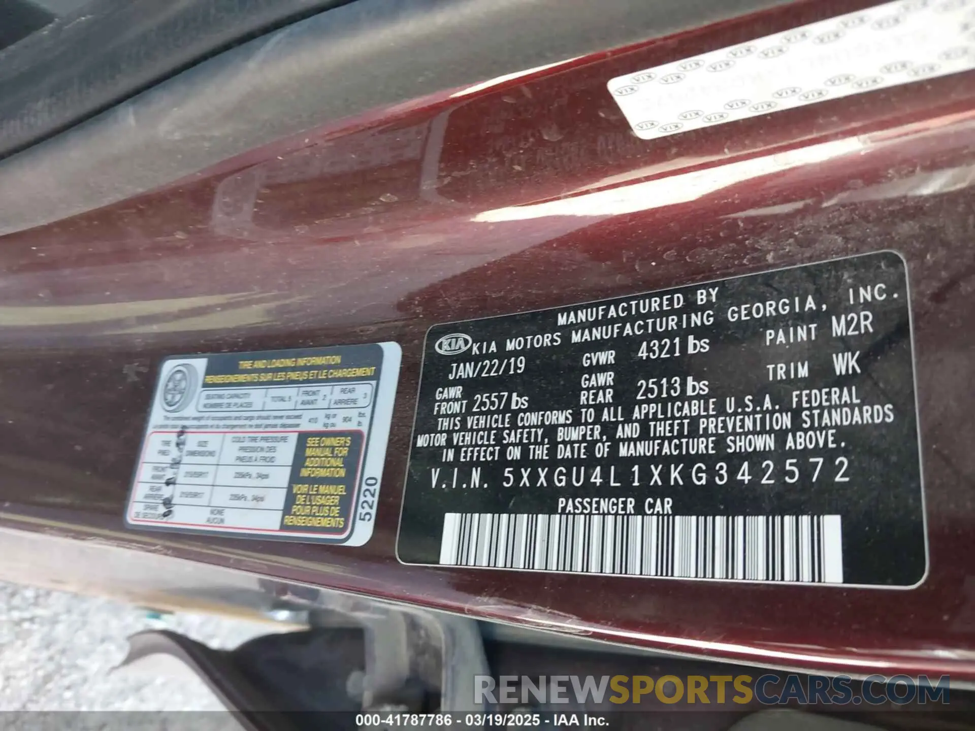 9 Photograph of a damaged car 5XXGU4L1XKG342572 KIA OPTIMA 2019