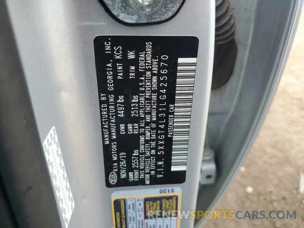 14 Photograph of a damaged car 5XXGT4L31LG425670 KIA OPTIMA 2020