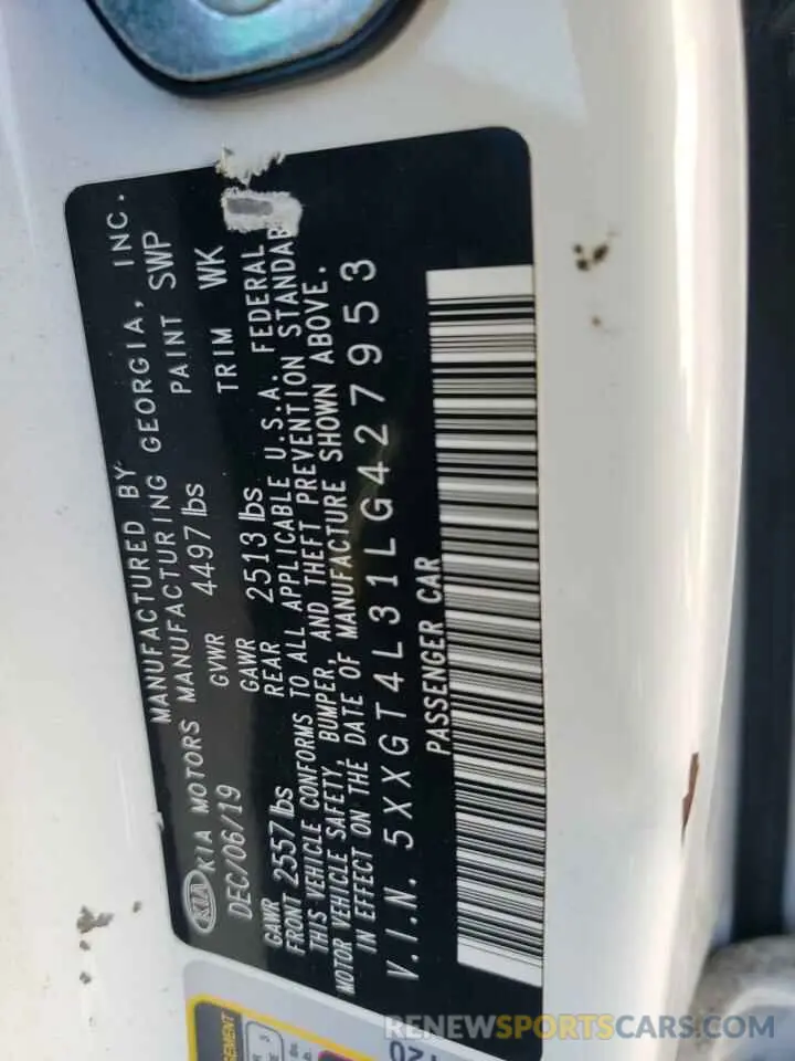 13 Photograph of a damaged car 5XXGT4L31LG427953 KIA OPTIMA 2020