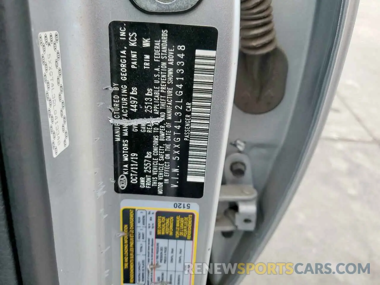 12 Photograph of a damaged car 5XXGT4L32LG413348 KIA OPTIMA 2020