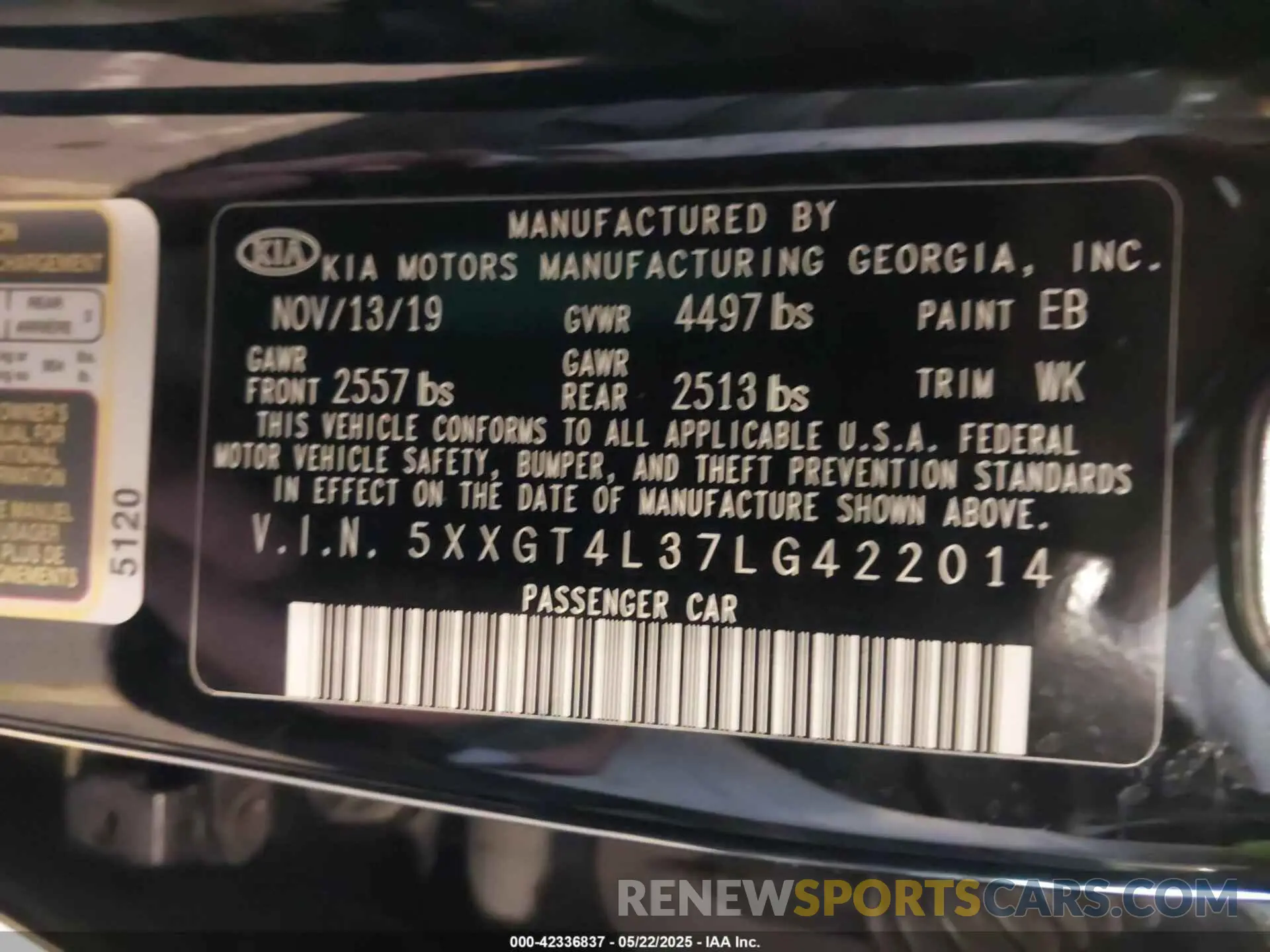 9 Photograph of a damaged car 5XXGT4L37LG422014 KIA OPTIMA 2020
