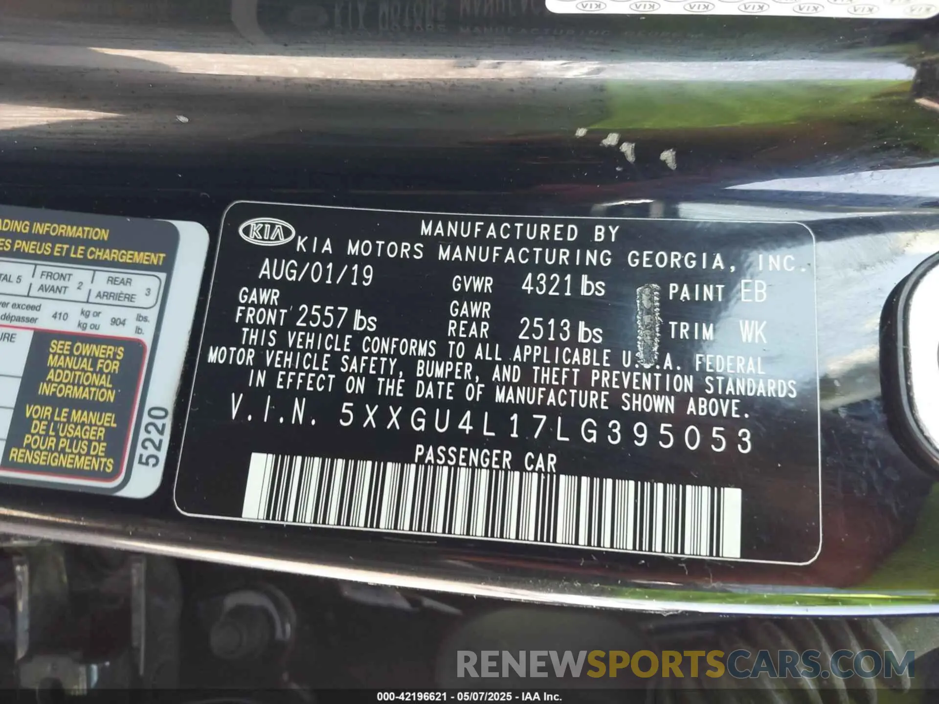 9 Photograph of a damaged car 5XXGU4L17LG395053 KIA OPTIMA 2020
