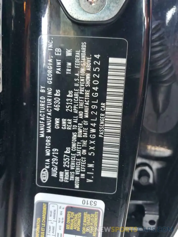 14 Photograph of a damaged car 5XXGW4L29LG402524 KIA OPTIMA 2020