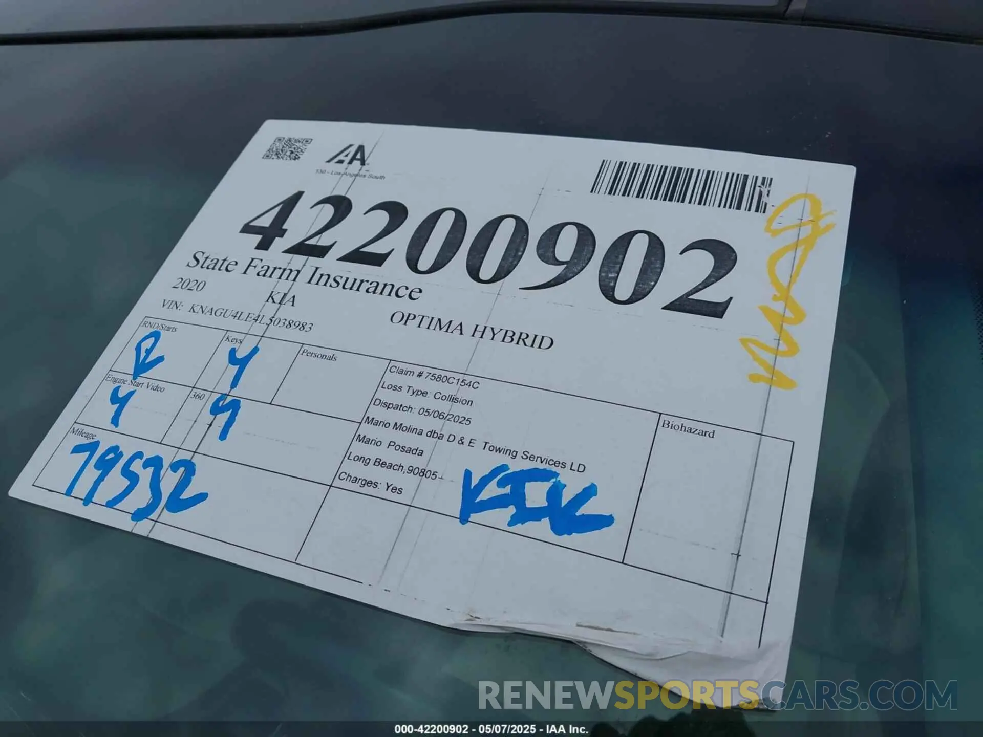 17 Photograph of a damaged car KNAGU4LE4L5038983 KIA OPTIMA HYBRID 2020