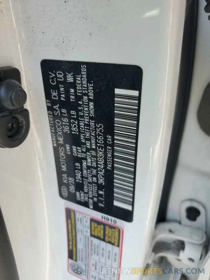 12 Photograph of a damaged car 3KPA24AB3KE166755 KIA RIO 2019