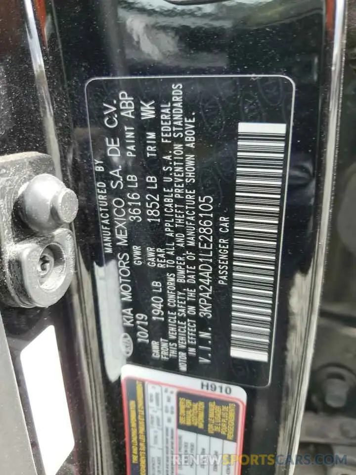14 Photograph of a damaged car 3KPA24AD1LE286105 KIA RIO 2020