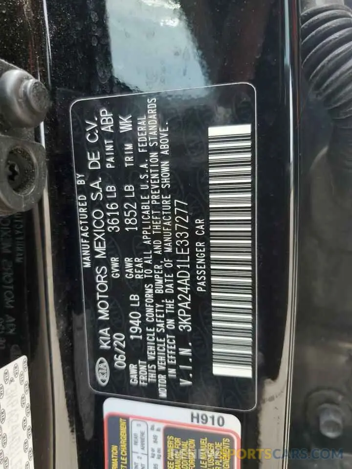 12 Photograph of a damaged car 3KPA24AD1LE337277 KIA RIO 2020