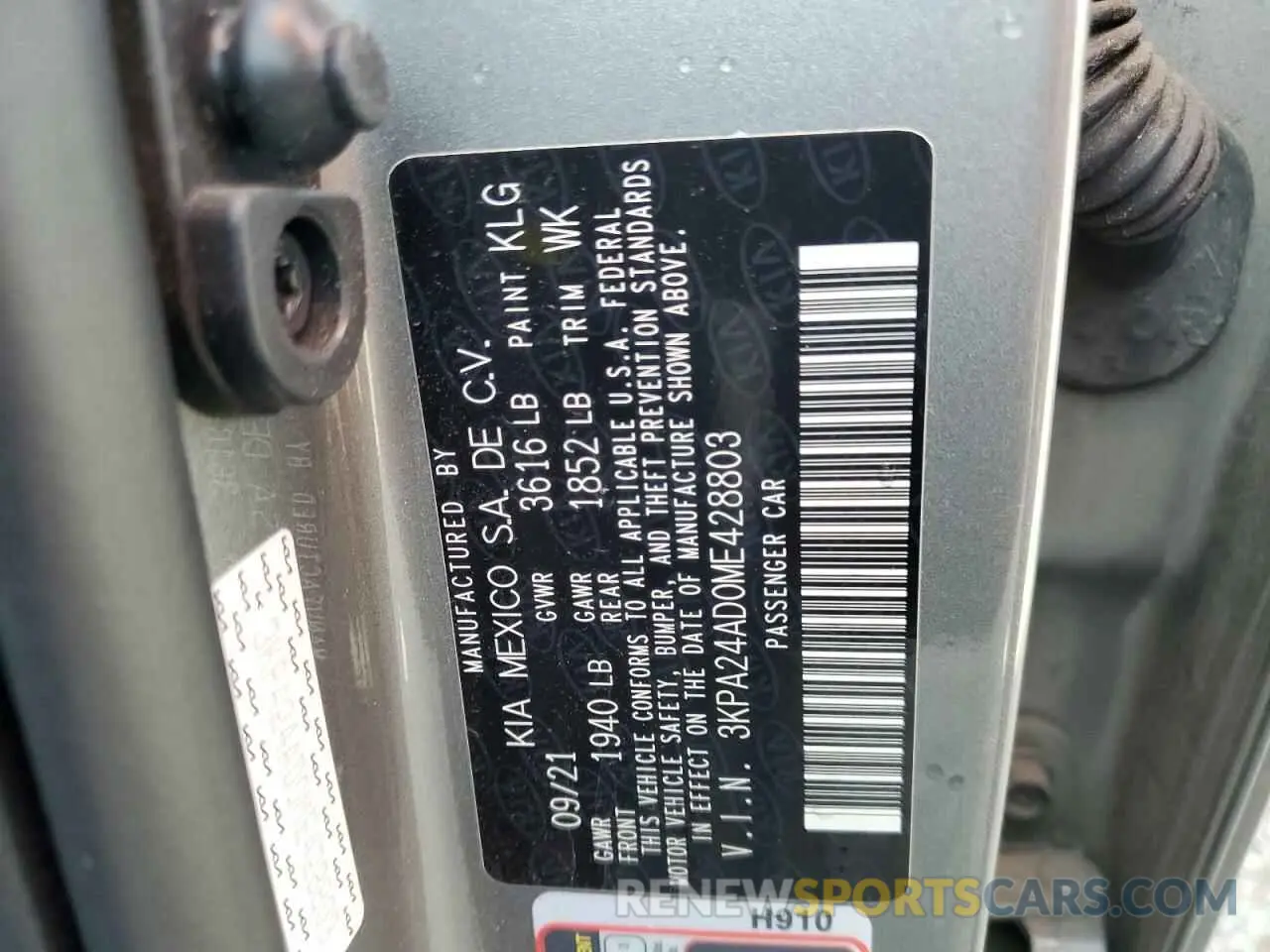 12 Photograph of a damaged car 3KPA24AD0ME428803 KIA RIO 2021