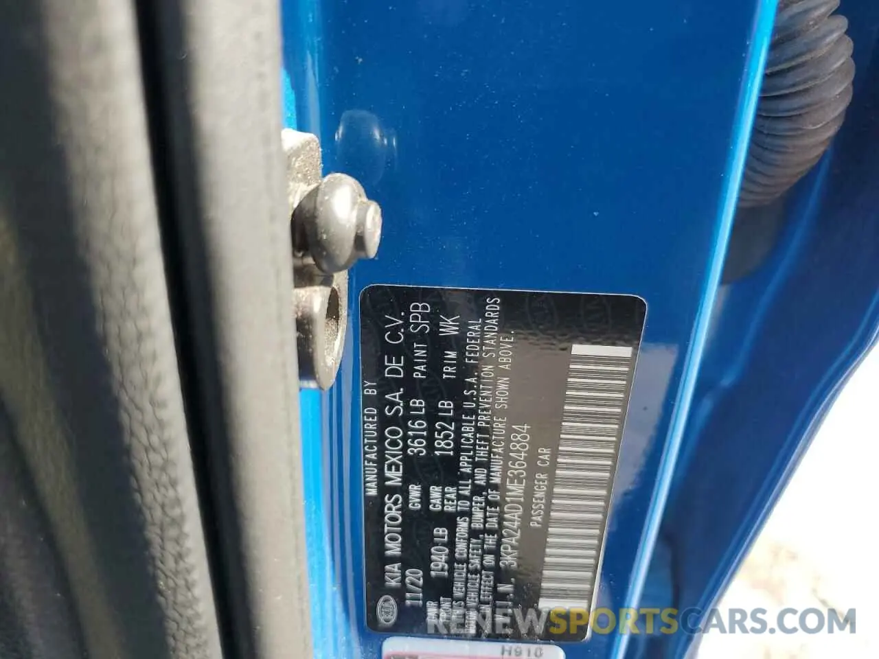 14 Photograph of a damaged car 3KPA24AD1ME364884 KIA RIO 2021