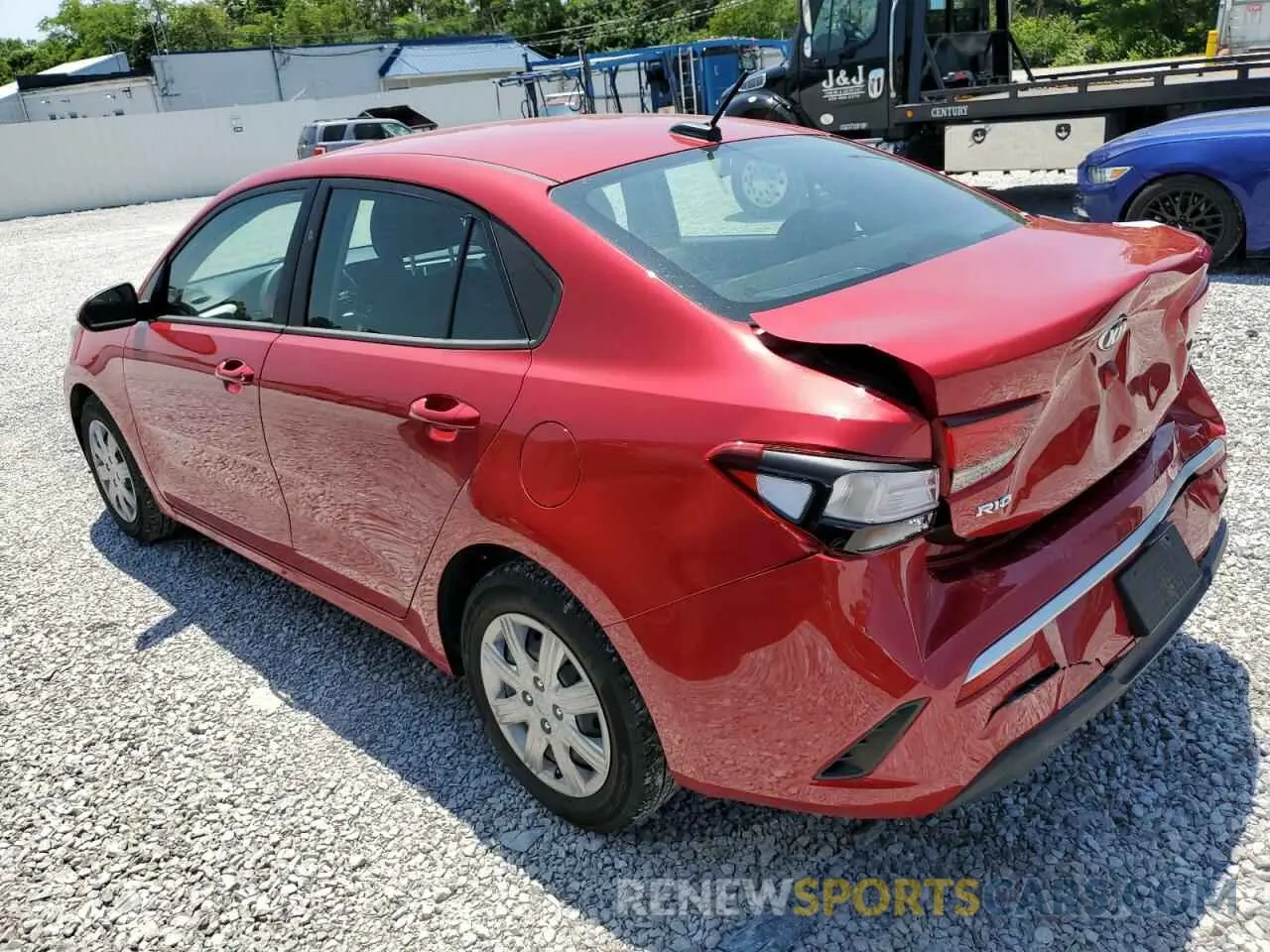 2 Photograph of a damaged car 3KPA24ADXME380582 KIA RIO 2021