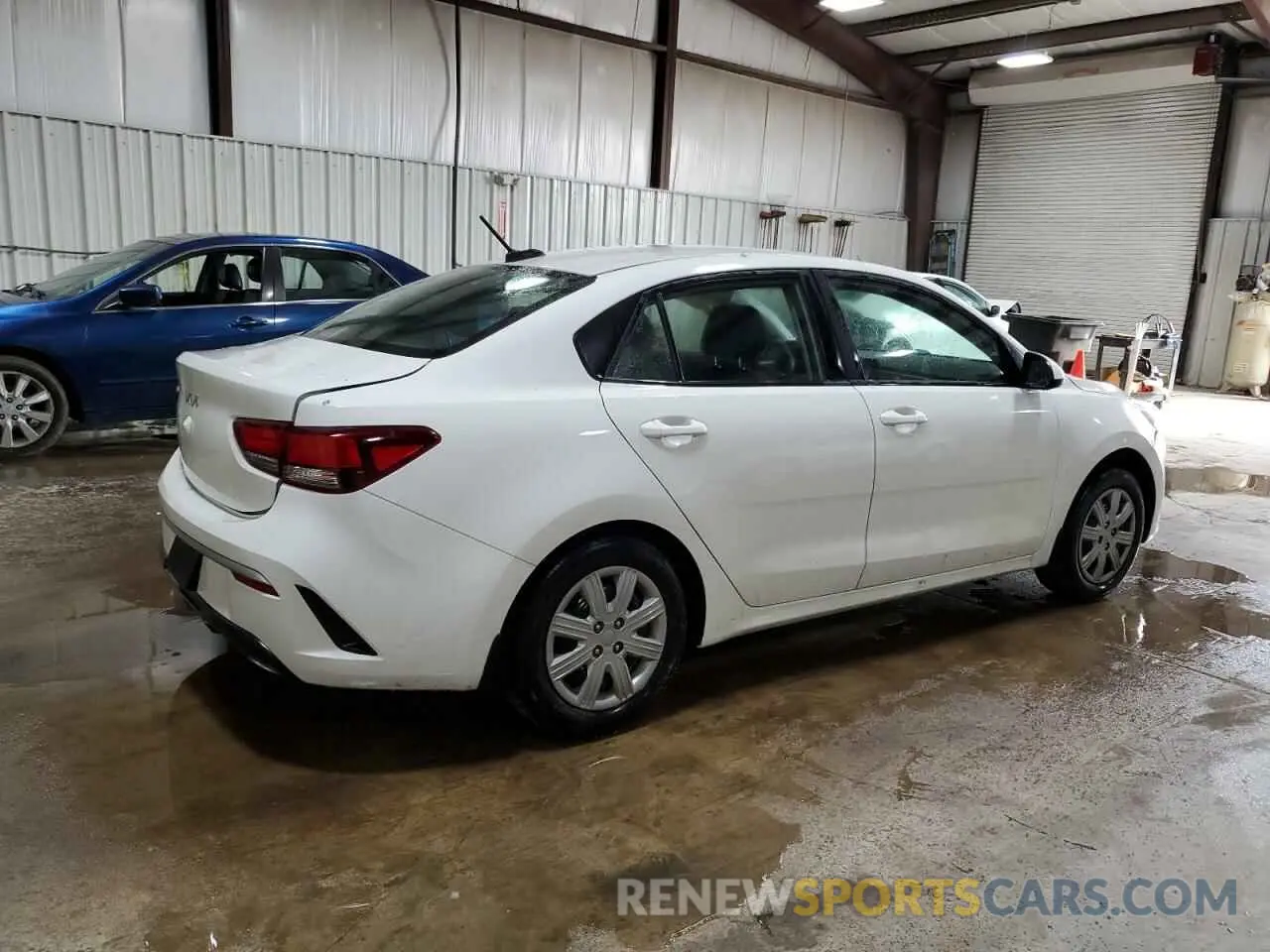 3 Photograph of a damaged car 3KPA24AD1NE431839 KIA RIO 2022