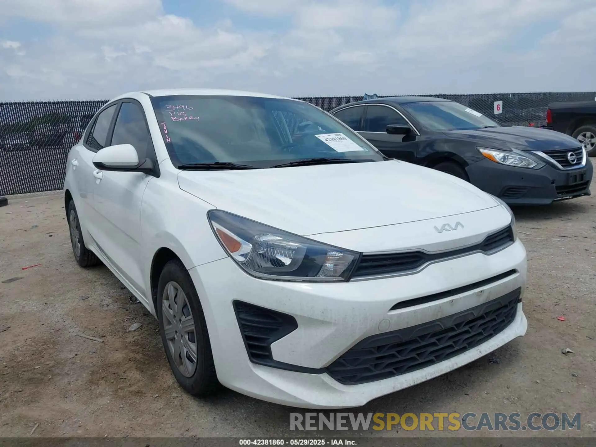 1 Photograph of a damaged car 3KPA24AD1NE484816 KIA RIO 2022