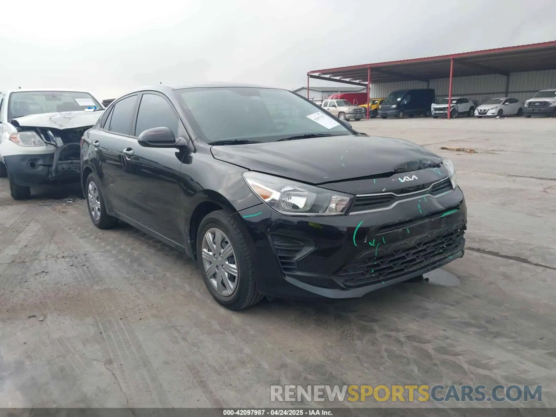 1 Photograph of a damaged car 3KPA24AD3NE492402 KIA RIO 2022
