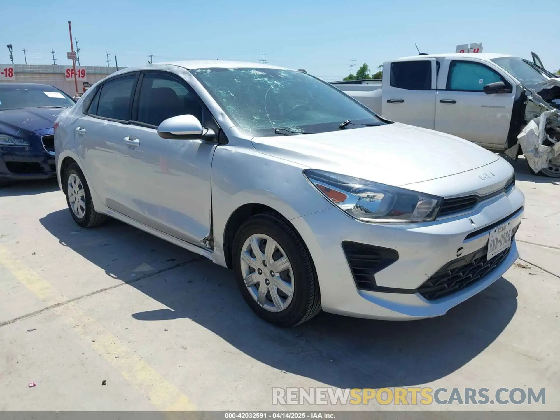 1 Photograph of a damaged car 3KPA24AD6NE462634 KIA RIO 2022