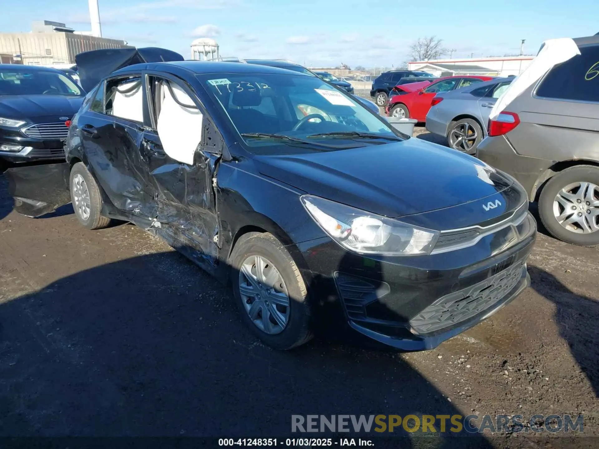 1 Photograph of a damaged car 3KPA24AD6NE473486 KIA RIO 2022