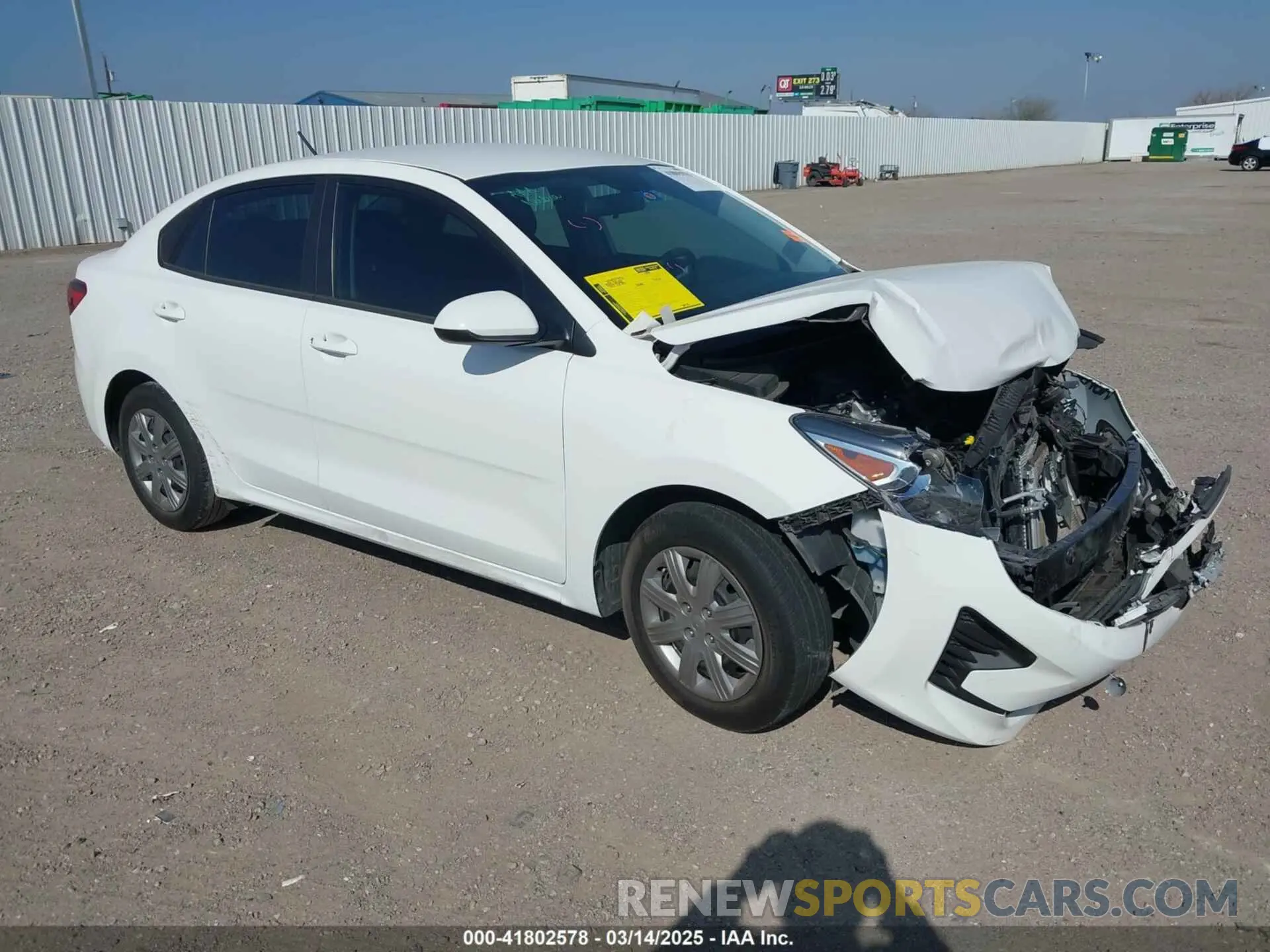 1 Photograph of a damaged car 3KPA24AD7NE486800 KIA RIO 2022