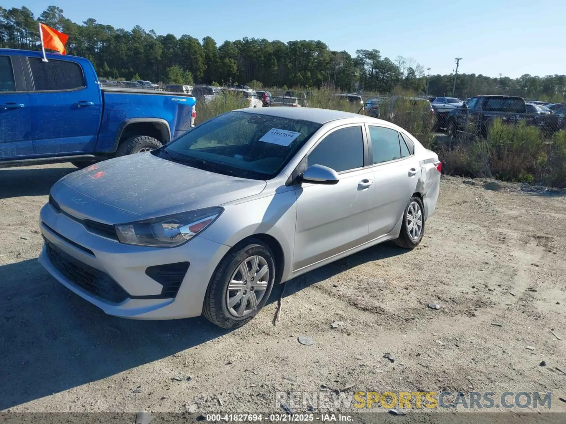 2 Photograph of a damaged car 3KPA24AD8NE434012 KIA RIO 2022