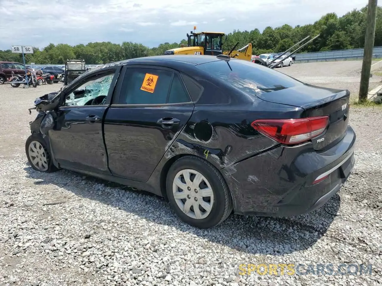 2 Photograph of a damaged car 3KPA24AD8NE449559 KIA RIO 2022