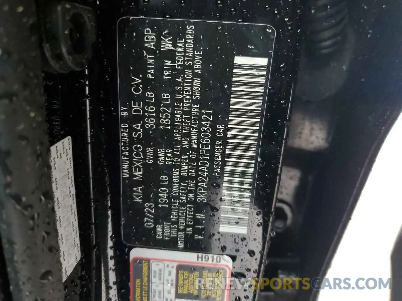 12 Photograph of a damaged car 3KPA24AD1PE603421 KIA RIO 2023