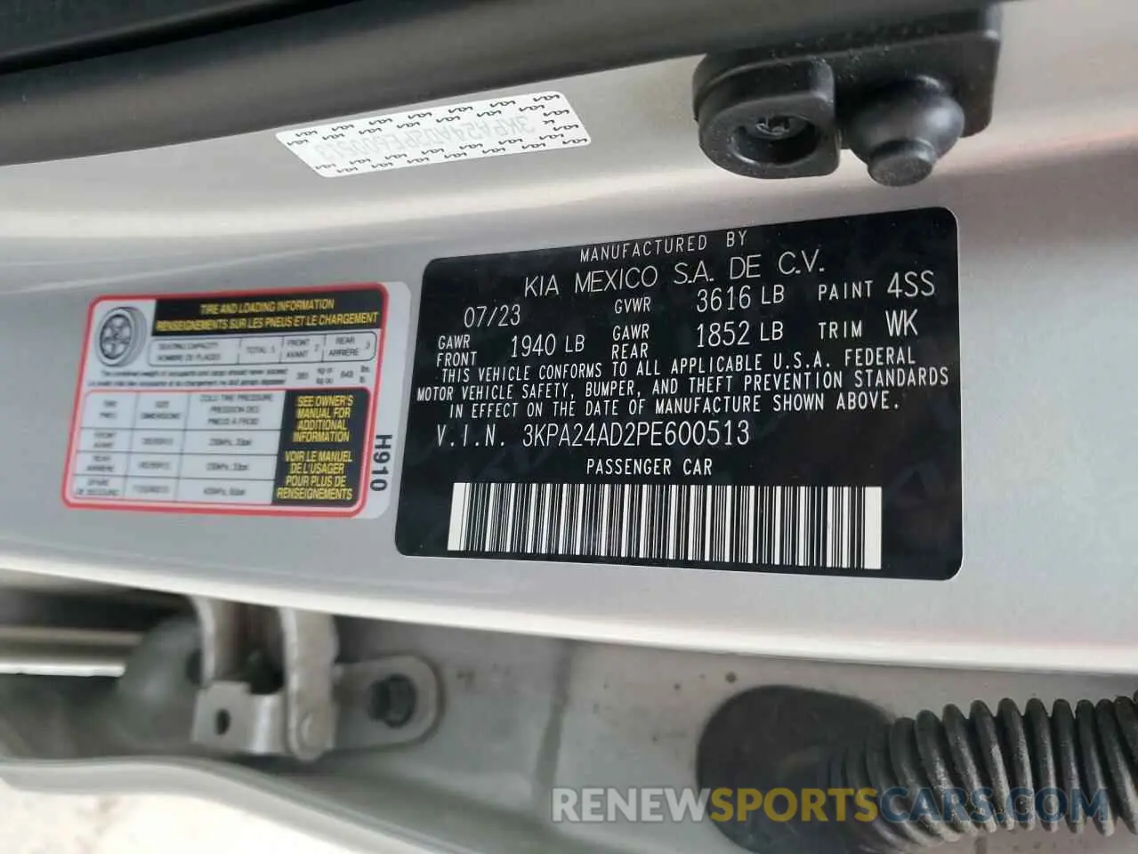 13 Photograph of a damaged car 3KPA24AD2PE600513 KIA RIO 2023