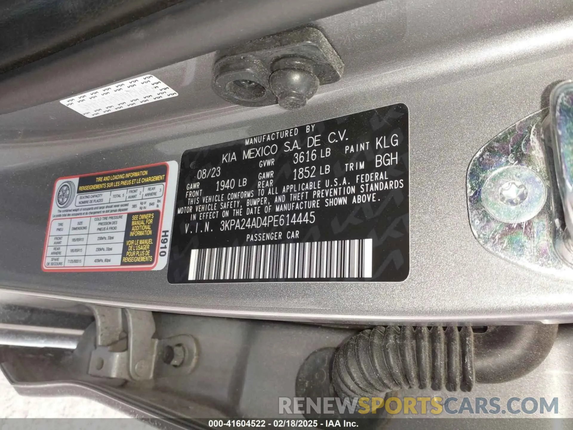 9 Photograph of a damaged car 3KPA24AD4PE614445 KIA RIO 2023