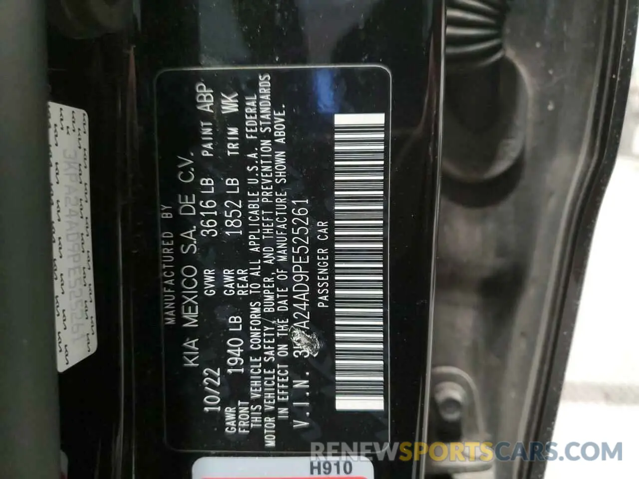 13 Photograph of a damaged car 3KPA24AD9PE525261 KIA RIO 2023