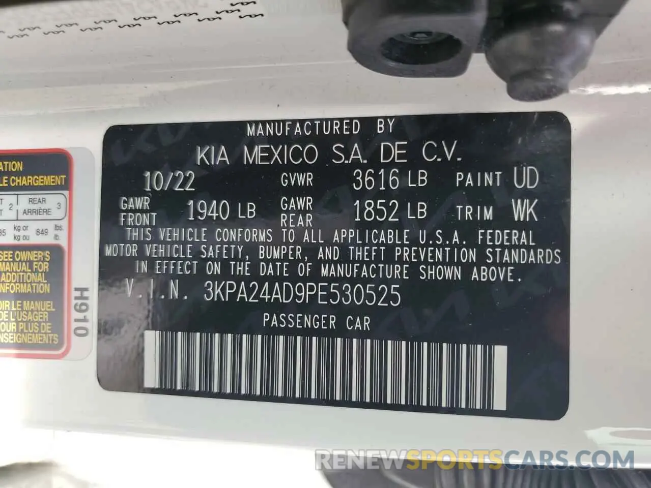 12 Photograph of a damaged car 3KPA24AD9PE530525 KIA RIO 2023