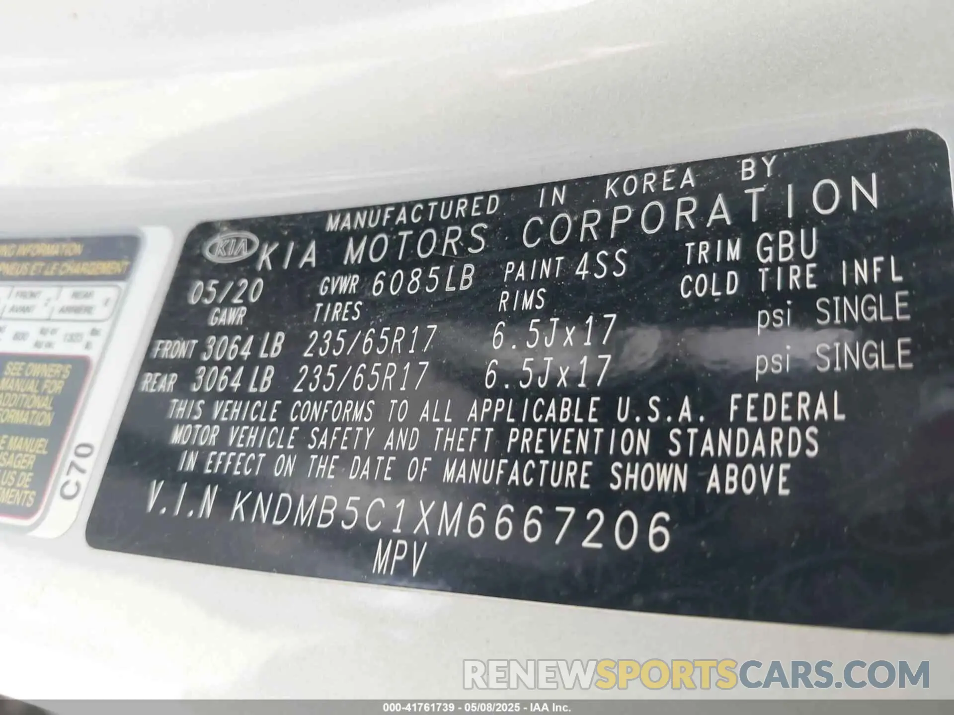 9 Photograph of a damaged car KNDMB5C1XM6667206 KIA SEDONA 2021