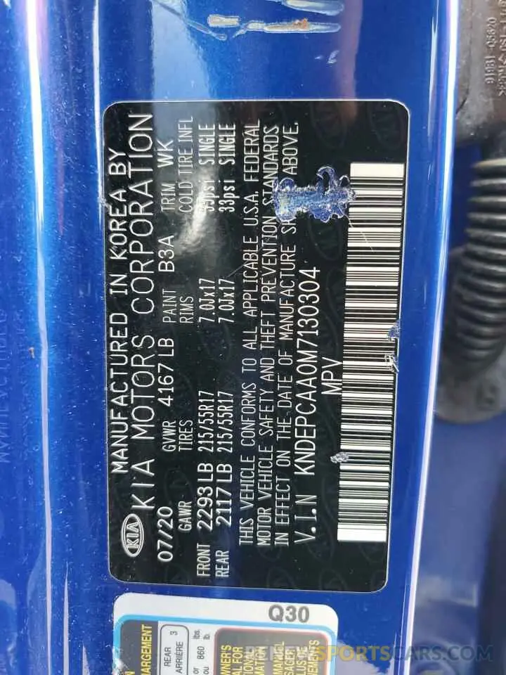 13 Photograph of a damaged car KNDEPCAA0M7130304 KIA SELTOS 2021