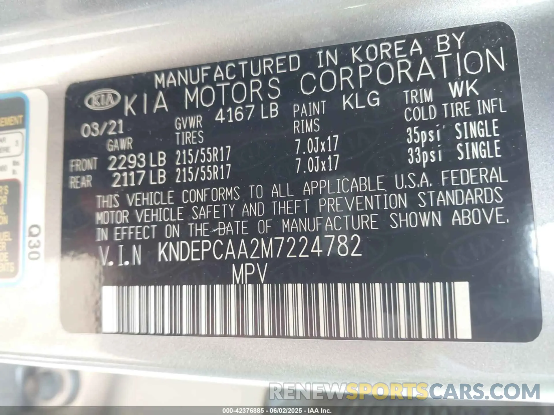 9 Photograph of a damaged car KNDEPCAA2M7224782 KIA SELTOS 2021