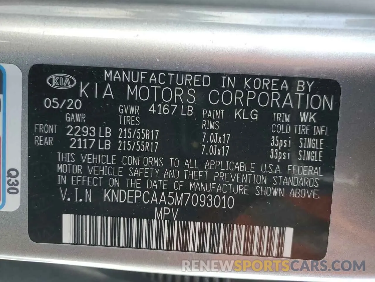 14 Photograph of a damaged car KNDEPCAA5M7093010 KIA SELTOS 2021