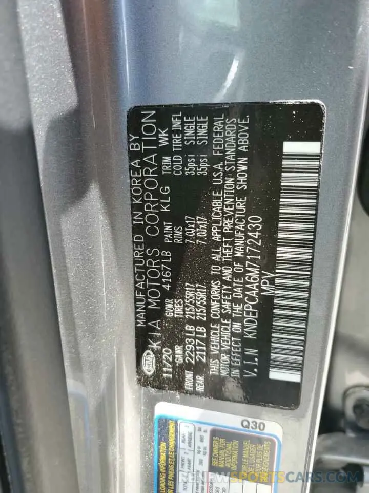 14 Photograph of a damaged car KNDEPCAA6M7172430 KIA SELTOS 2021