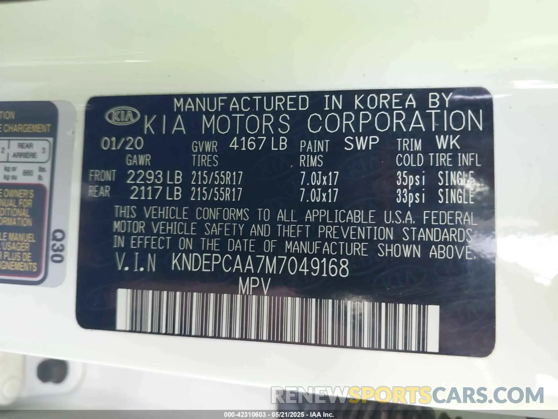 9 Photograph of a damaged car KNDEPCAA7M7049168 KIA SELTOS 2021