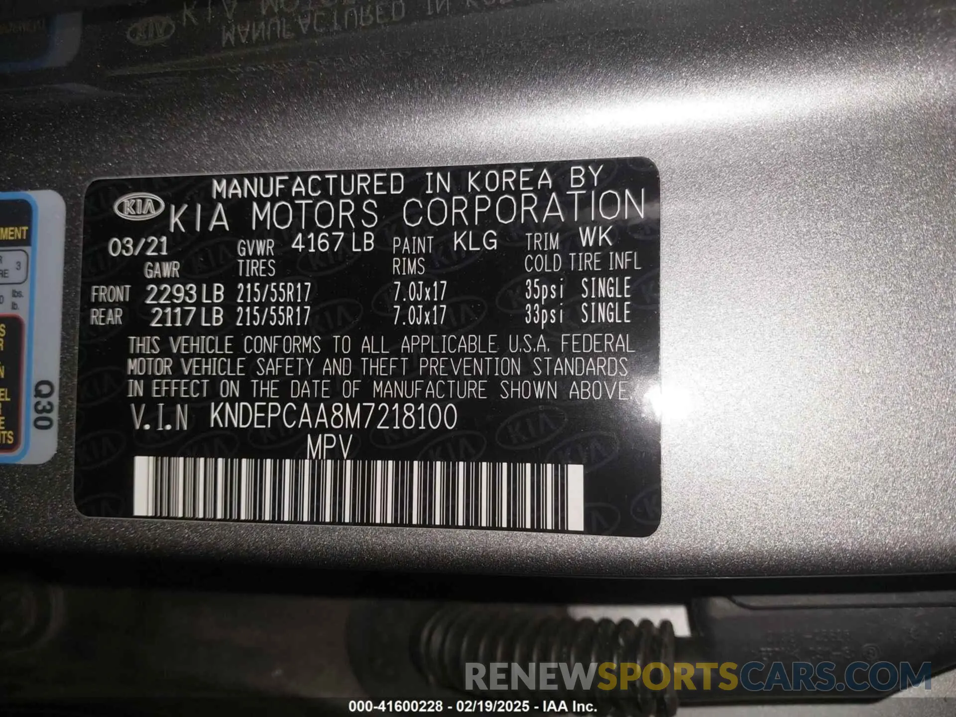 9 Photograph of a damaged car KNDEPCAA8M7218100 KIA SELTOS 2021