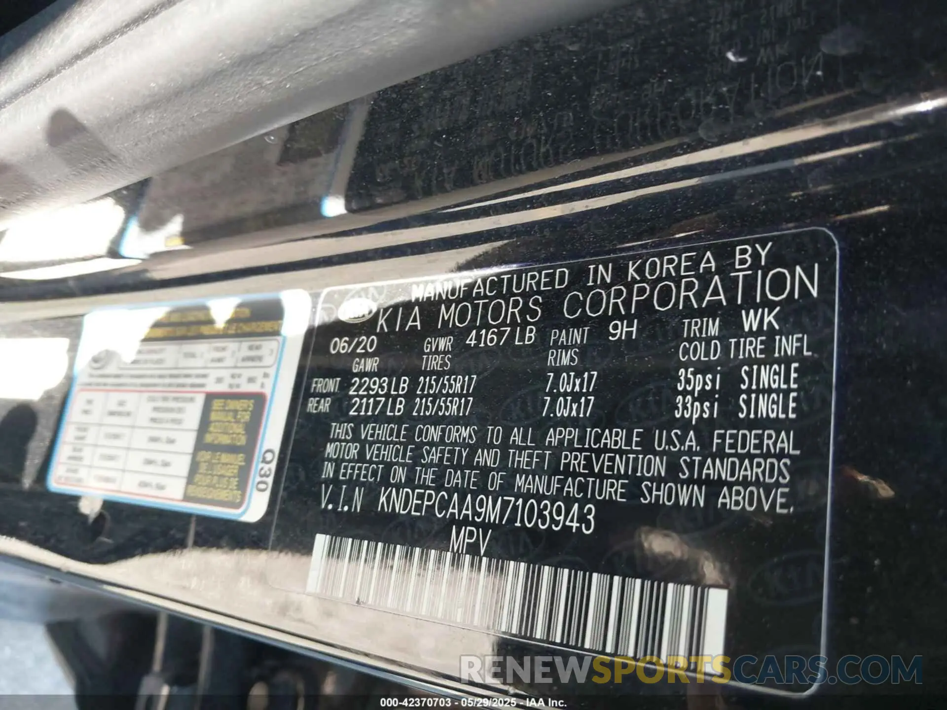 9 Photograph of a damaged car KNDEPCAA9M7103943 KIA SELTOS 2021