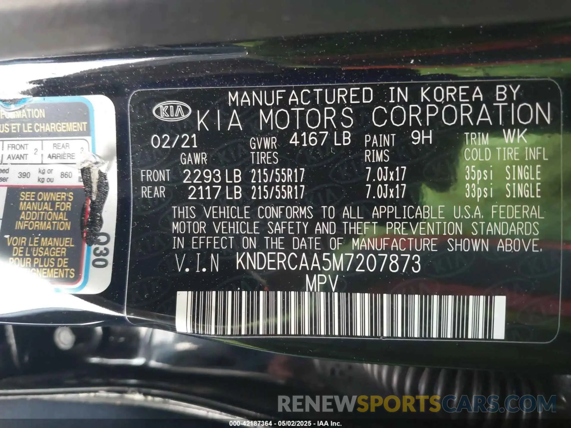 9 Photograph of a damaged car KNDERCAA5M7207873 KIA SELTOS 2021