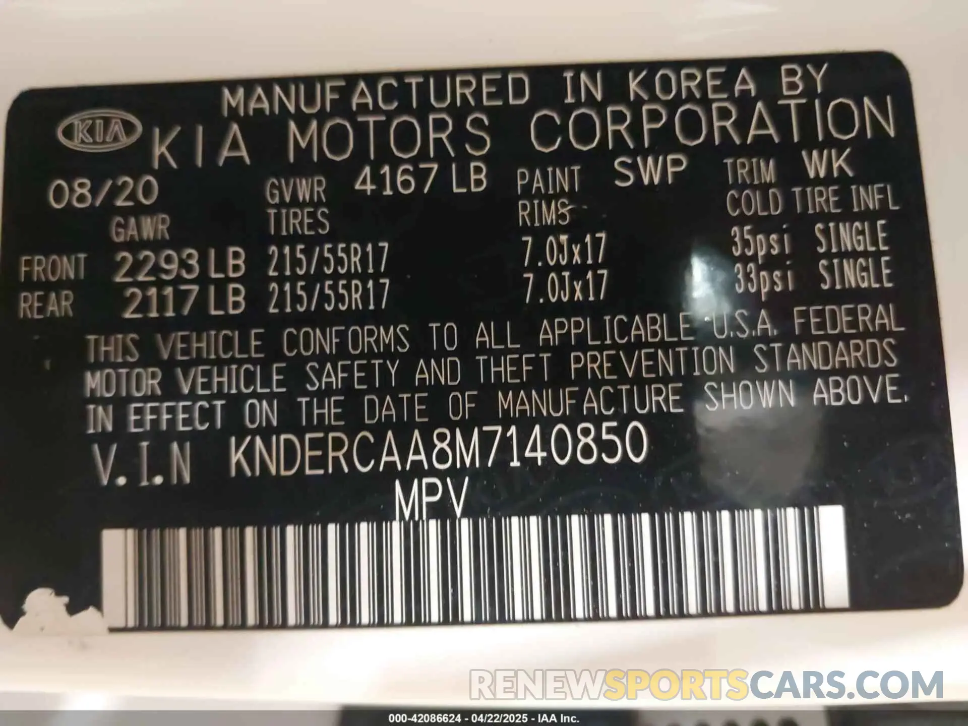 9 Photograph of a damaged car KNDERCAA8M7140850 KIA SELTOS 2021