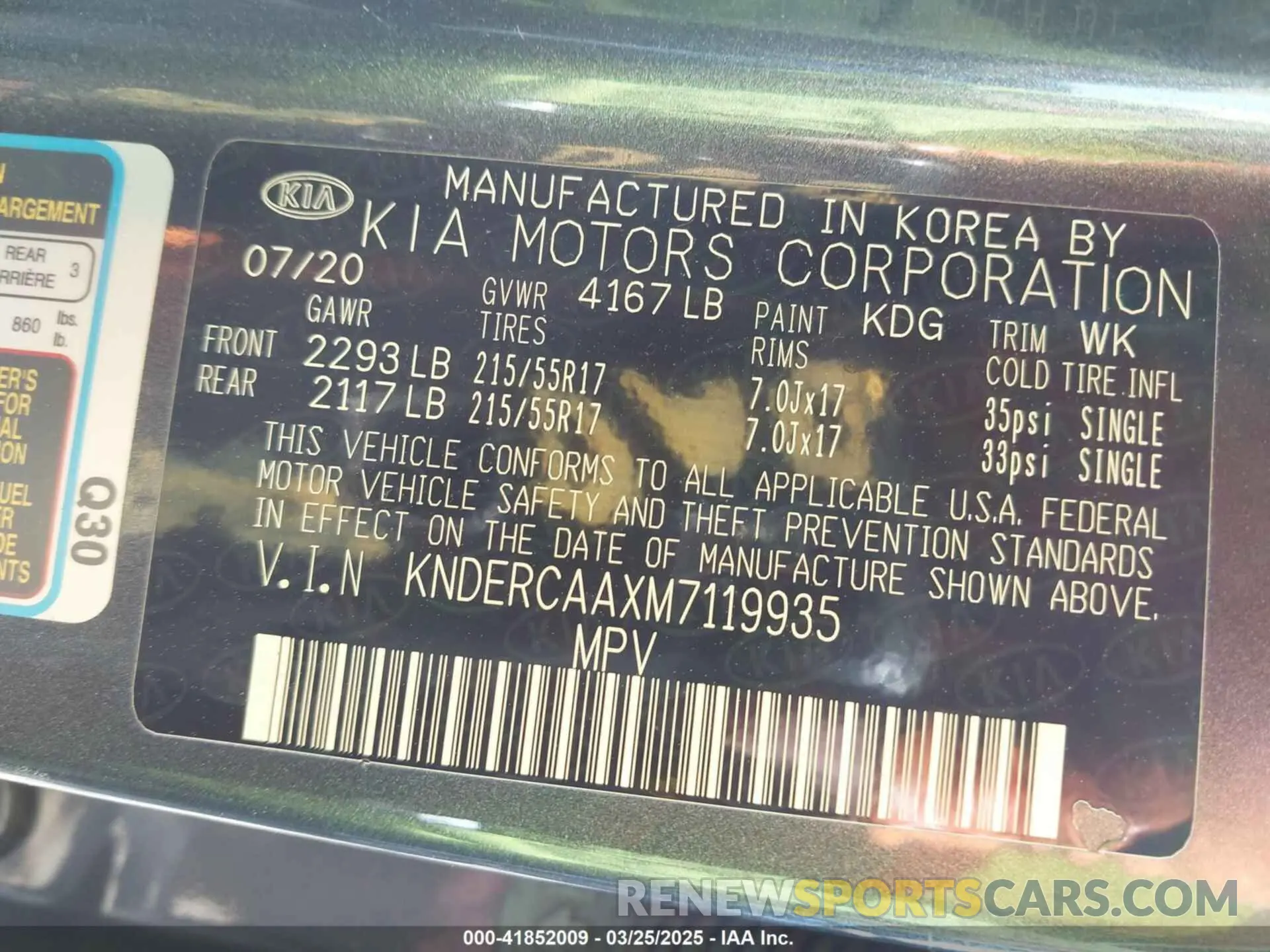9 Photograph of a damaged car KNDERCAAXM7119935 KIA SELTOS 2021