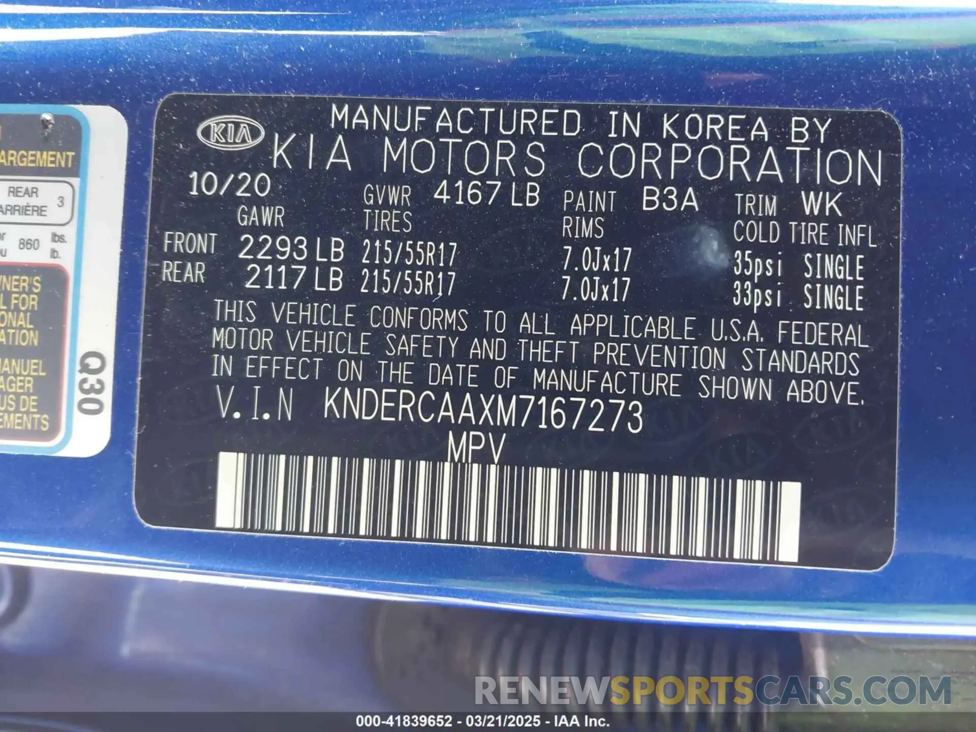 9 Photograph of a damaged car KNDERCAAXM7167273 KIA SELTOS 2021