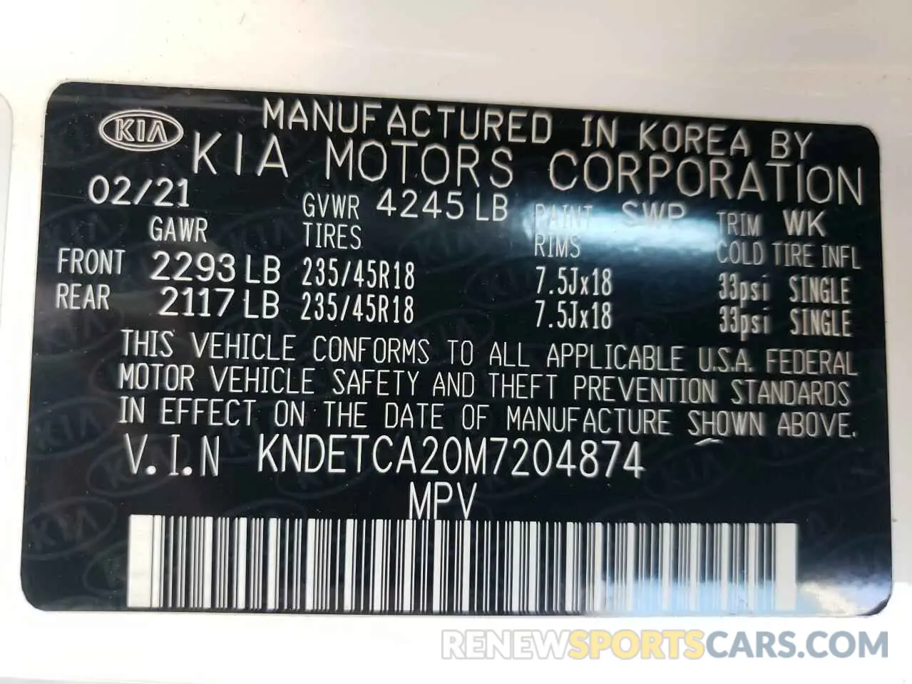 13 Photograph of a damaged car KNDETCA20M7204874 KIA SELTOS 2021