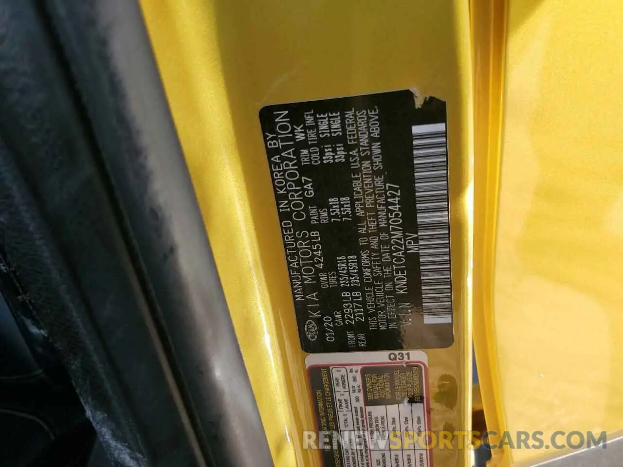 14 Photograph of a damaged car KNDETCA22M7054427 KIA SELTOS 2021