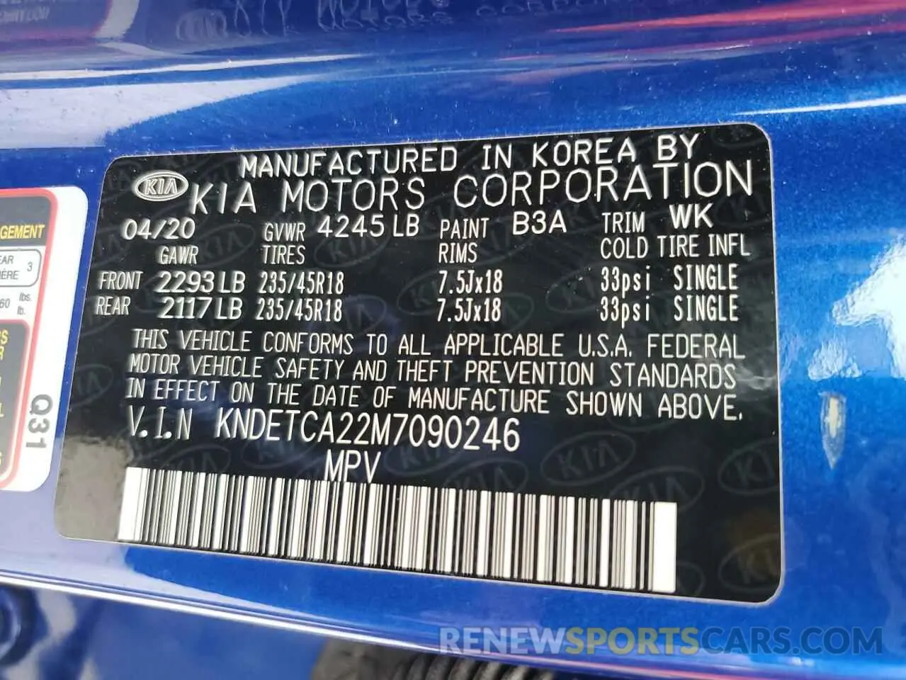 12 Photograph of a damaged car KNDETCA22M7090246 KIA SELTOS 2021