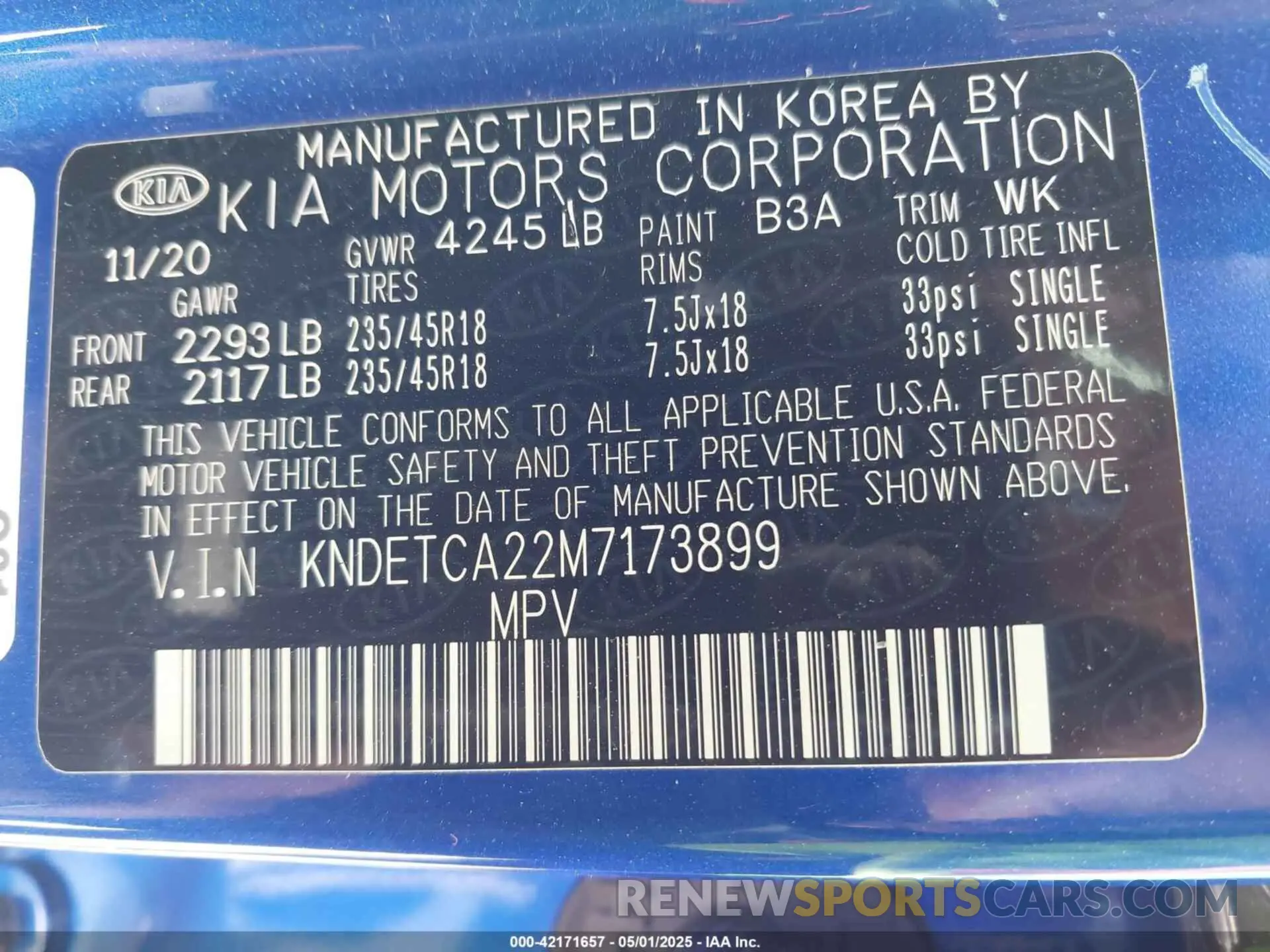9 Photograph of a damaged car KNDETCA22M7173899 KIA SELTOS 2021